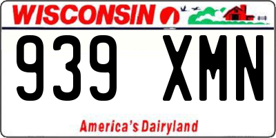 WI license plate 939XMN