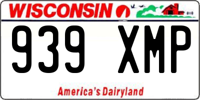 WI license plate 939XMP