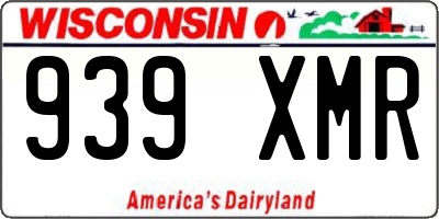 WI license plate 939XMR