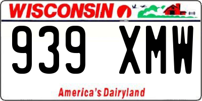 WI license plate 939XMW