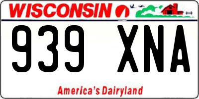 WI license plate 939XNA