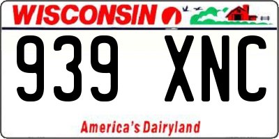 WI license plate 939XNC
