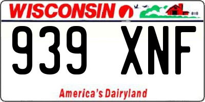 WI license plate 939XNF