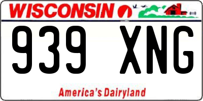 WI license plate 939XNG