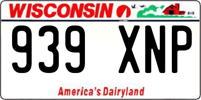 WI license plate 939XNP