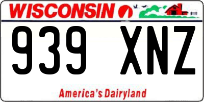 WI license plate 939XNZ