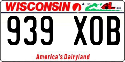 WI license plate 939XOB