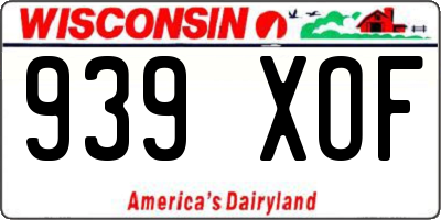 WI license plate 939XOF