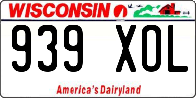 WI license plate 939XOL