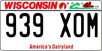 WI license plate 939XOM