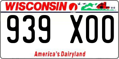 WI license plate 939XOO