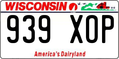 WI license plate 939XOP