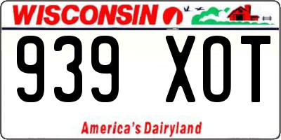 WI license plate 939XOT
