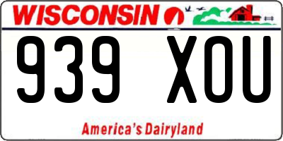 WI license plate 939XOU