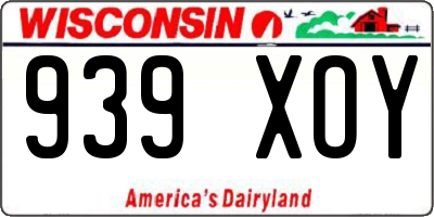 WI license plate 939XOY