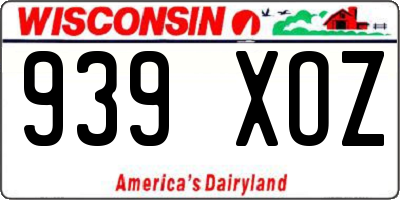 WI license plate 939XOZ