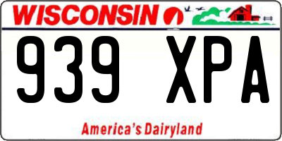 WI license plate 939XPA