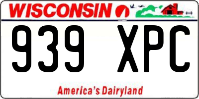 WI license plate 939XPC