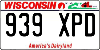 WI license plate 939XPD