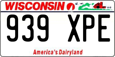 WI license plate 939XPE