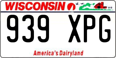 WI license plate 939XPG