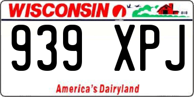 WI license plate 939XPJ