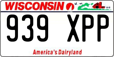 WI license plate 939XPP