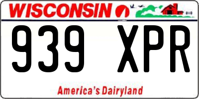 WI license plate 939XPR