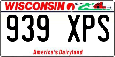 WI license plate 939XPS
