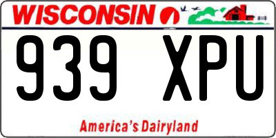WI license plate 939XPU