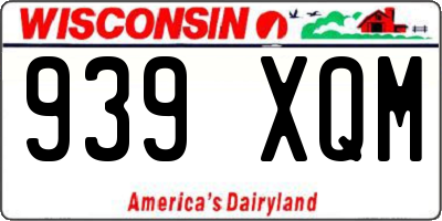 WI license plate 939XQM