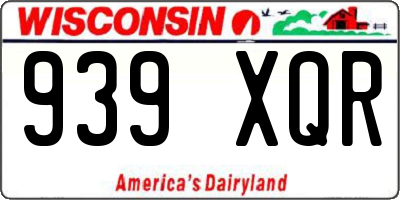 WI license plate 939XQR