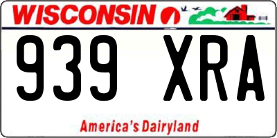 WI license plate 939XRA