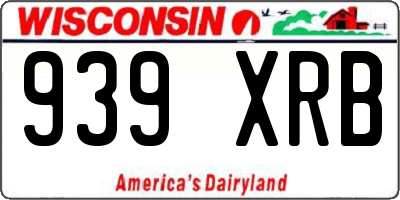 WI license plate 939XRB