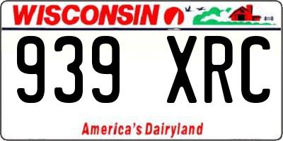 WI license plate 939XRC