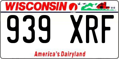 WI license plate 939XRF