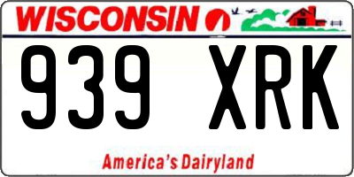 WI license plate 939XRK