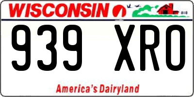 WI license plate 939XRO