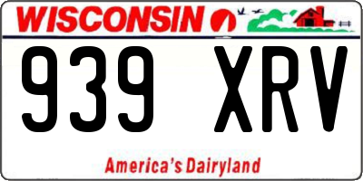WI license plate 939XRV