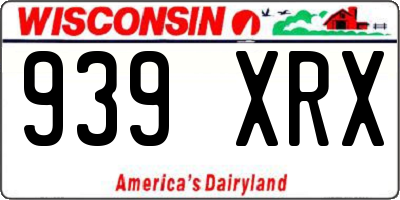 WI license plate 939XRX