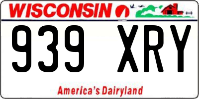 WI license plate 939XRY