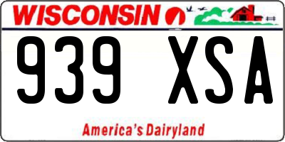 WI license plate 939XSA