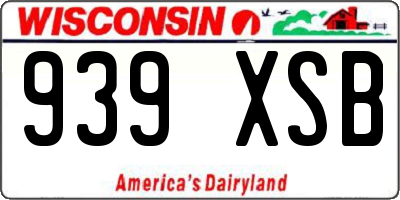 WI license plate 939XSB