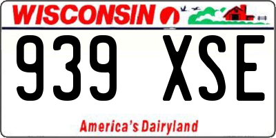 WI license plate 939XSE