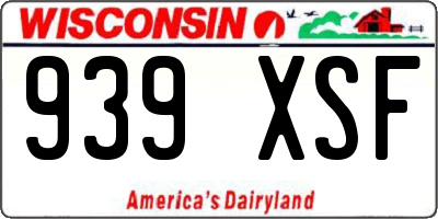 WI license plate 939XSF