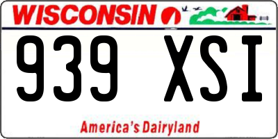 WI license plate 939XSI