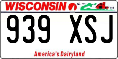 WI license plate 939XSJ