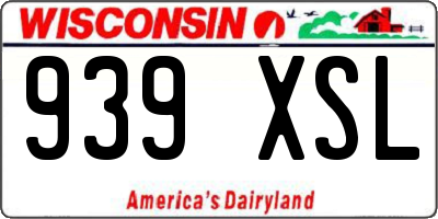 WI license plate 939XSL