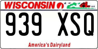 WI license plate 939XSQ