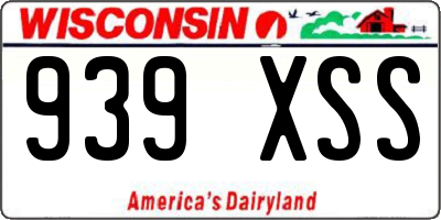 WI license plate 939XSS